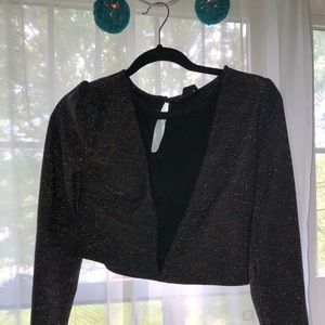 Long Sleeve Forever 21 Crop Top - Multicolor